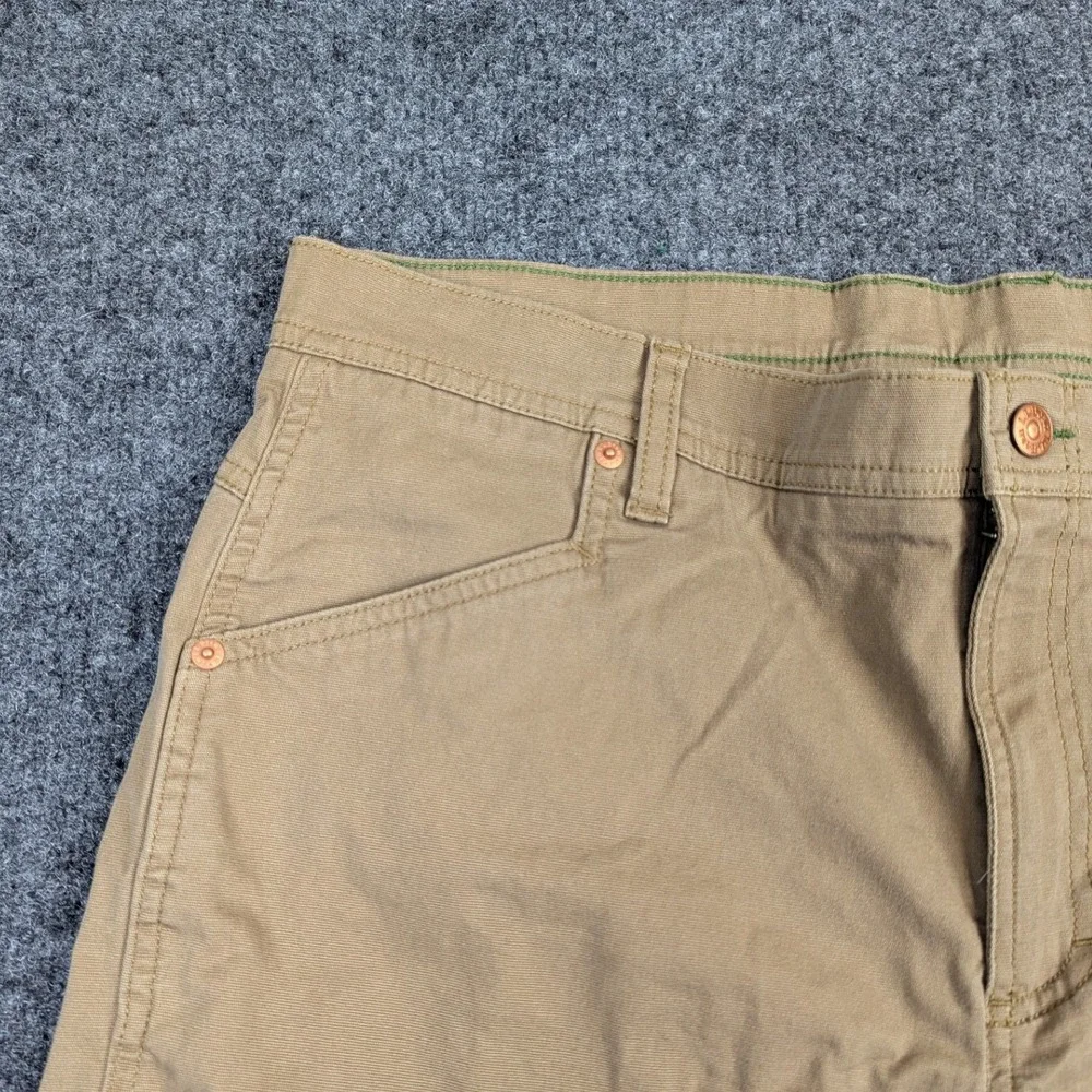LL Bean Mens Classic Khaki Shorts Tan Cotton Stretch Utility Hiking Shorts 36W